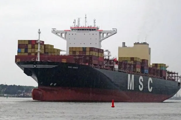 إحدى سفن «إم إس سي أريز» (مواقع التواصل)