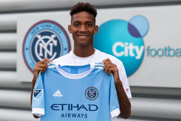 Christian McFarlane was born in Essex before moving to New York. Photograph: New York City FC via The Guardian Sport
