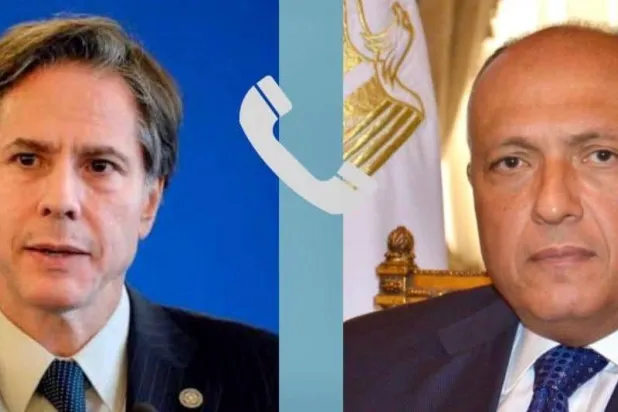 شكري يتلقى اتصالاً من وزير الخارجية الأميركي (الخارجية المصرية)