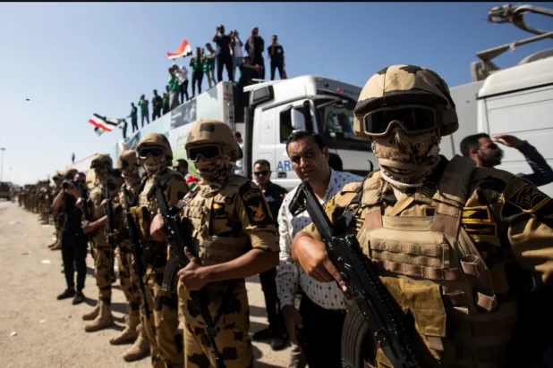 Egyptian army soldiers at the Rafah border crossing between Egypt and Gaza at the beginning of May (German News Agency)