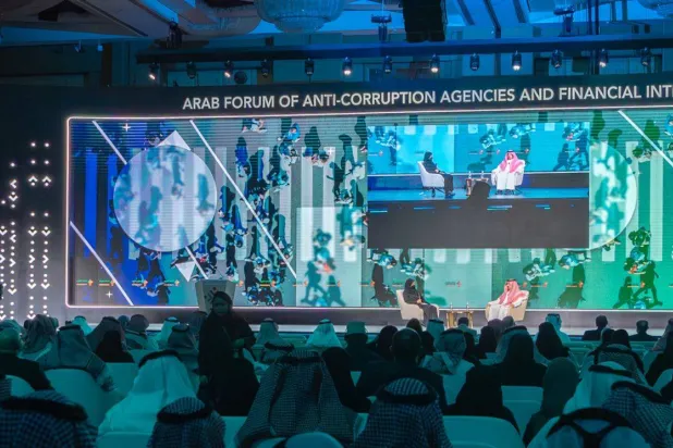 جانب من «الملتقى العربي لهيئات مكافحة الفساد ووحدات التحريات المالية» (إكس)