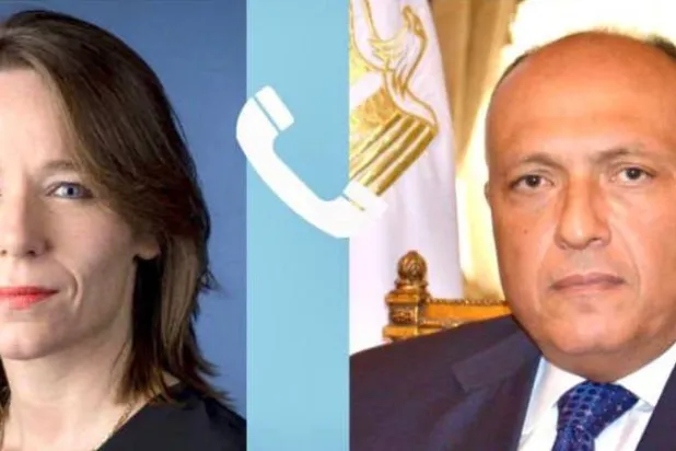 شكري يتلقى اتصالاً هاتفياً من وزيرة خارجية هولندا (الخارجية المصرية)