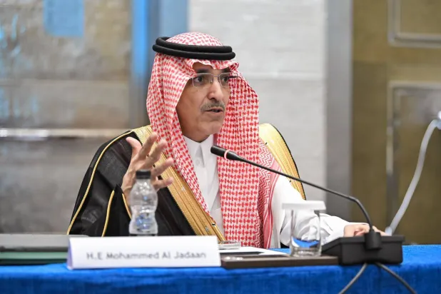 وزير المالية محمد الجدعان خلال اجتماعات اللجنة السعودية الصينية رفيعة المستوى (وزارة المالية)