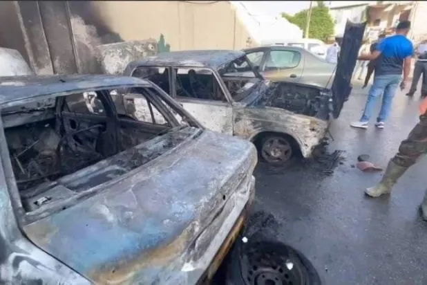 جانب من الانفجار الذي وقع في دمشق اليوم (سانا - المرصد السوري لحقوق الإنسان)