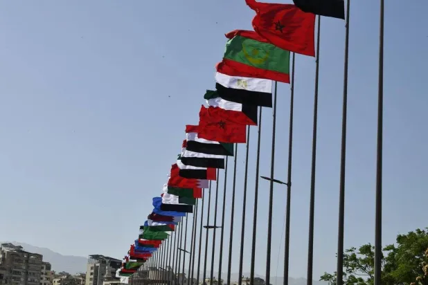 The flags of Arab countries flutter in Tripoli, Lebanon (Asharq Al-Awsat)
