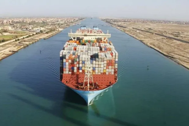 A container ship passing through the Suez Canal (Suez Canal Official Website)