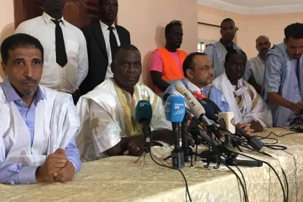 عدد من قادة المعارضة الموريتانية في لقاء سابق (الشرق الأوسط)