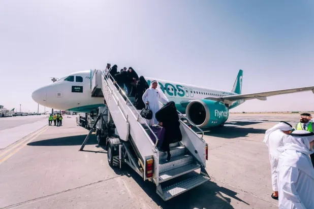 Suudi Arabistan'ın Dammam kentinden Irak'ın Necef kentine ilk direkt uçuş gerçekleşti. (X platformundaki Flynas hesabı)