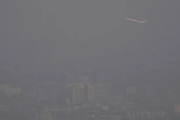 صورة تظهر ارتفاع مستويات تلوث الهواء في تايلاند (أ.ف.ب)