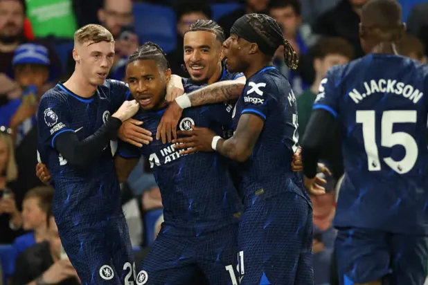 What could Enzo Maresca achieve at Chelsea with a fit Christopher Nkunku and Cole Palmer at his disposal? Photograph: Toby Melville/Reuters
