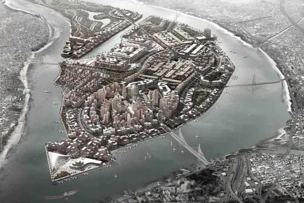 صورة عامة تظهر شكل الجزيرة المستهدف بعد الانتهاء من تطويرها (الهيئة العامة للاستعلامات)