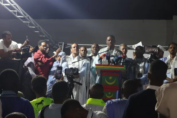 مؤتمر جماهيري لمرشح الرئاسة العيد ولد محمدن في العاصمة نواكشوط مع انطلاق حملات الدعاية الانتخابية (أ.و.ب)