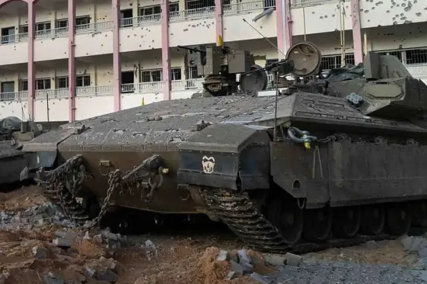 صورة نشرها الجيش الإسرائيلي لمدرعة «النمر»