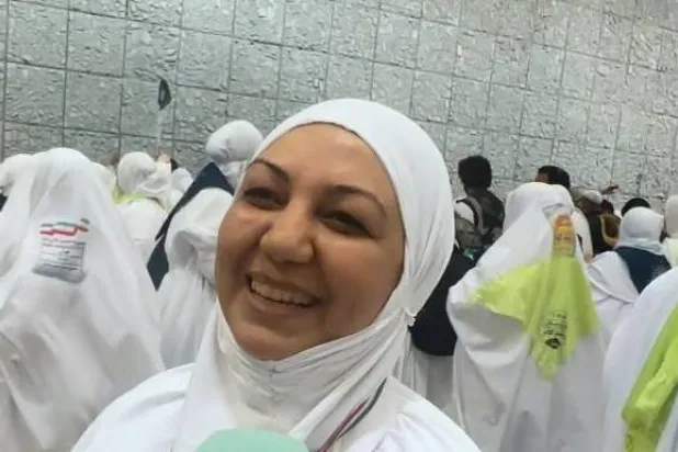 طاهرة طباطبابي يزدي القادمة من محافظة قم بإيران (الشرق الأوسط)