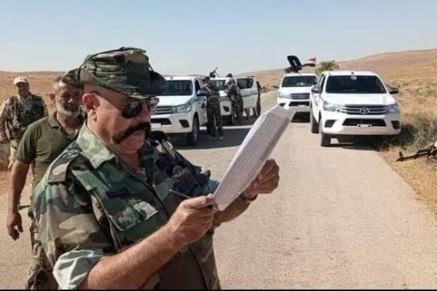 أرشيفية للواء القدس المدعوم من الجيش السوري وإيران الذي فقد الاتصال مؤخراً بإحدى مجموعاته في بادية السخنة شرق حمص