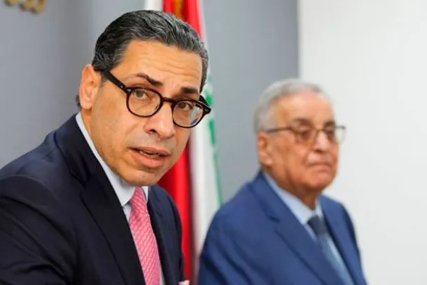 وزير الخارجية اللبنانية عبد الله بوحبيب ونظيره القبرصي كونستانتينوس كومبوس (الوكالة الوطنية للإعلام)