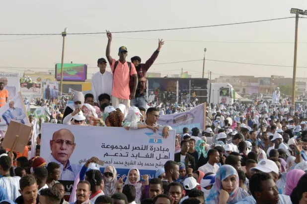 من حملة مؤيدة لترشح الرئيس ولد لغزواني وسط نواكشوط (الشرق الأوسط)