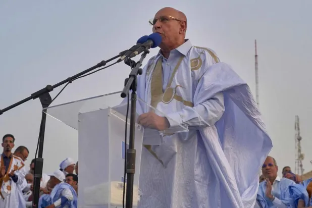 الرئيس الموريتاني محمد ولد الشيخ الغزواني في تجمع انتخابي (متداولة)