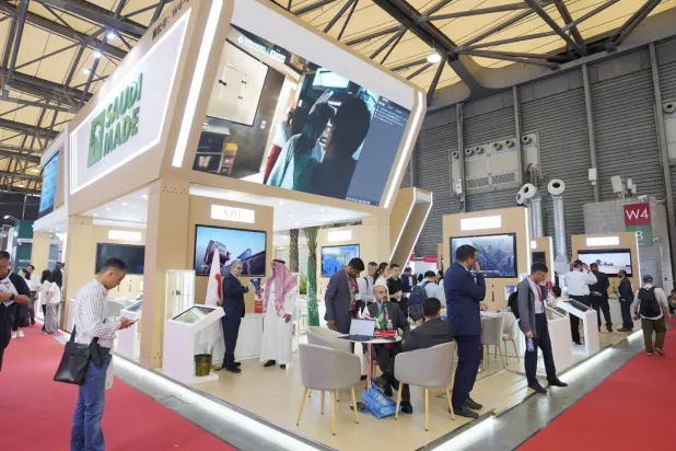 جانب من الجناح السعودي المشارِك في المعرض الدولي المنعقد في شنغهاي الصينية (الشرق الأوسط)
