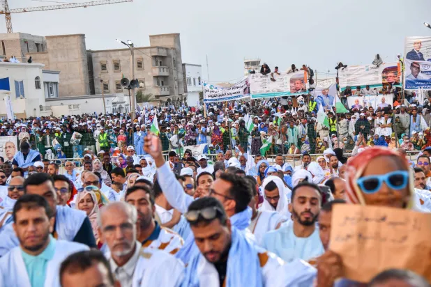 مهرجان لأنصار الرئيس الموريتاني المنتهية ولايته محمد ولد الشيخ الغزواني (حملة المرشح)