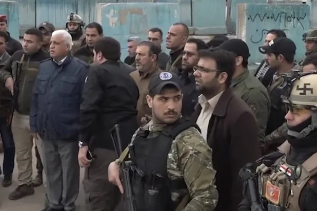 صورة نشرتها منصات مقربة من الحشد الشعبي يظهر فيها الفياض واللامي