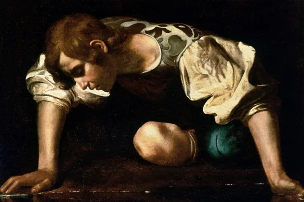 İtalyan Barok ustası Caravaggio'nun "Narcissus" eseri narsisizmin en ünlü sanatsal temsili (Wikimedia)