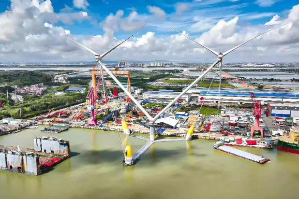 Mingyang Smart Energy'nin OceanX çift rotorlu rüzgar türbini tasarımı (Mingyang Smart Energy)