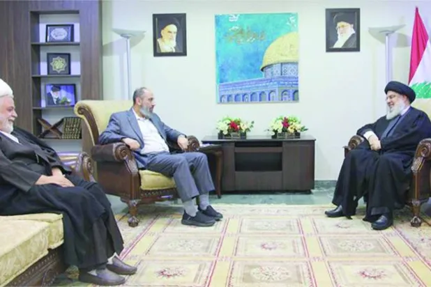 Hizbullah Genel Sekreteri Hasan Nasrallah, Cemaat-i İslami Genel Sekreteri Muhammed Takuş'u kabul etti. (Lübnan Ulusal Haber Ajansı)