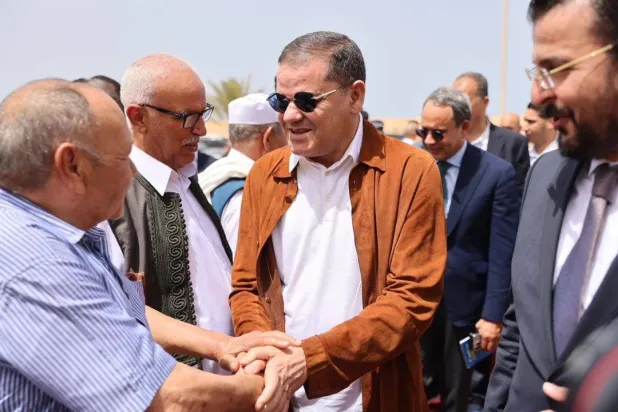 الدبيبة خلال زيارته إلى مدينة زوارة 1 يوليو (حكومة الوحدة)