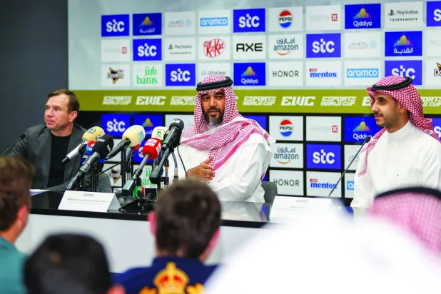 من المؤتمر الصحافي الخاص بالبطولة العالمية في الرياض (تصوير: صالح الغنام)