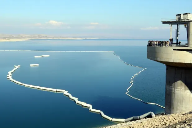 جانب من سد الموصل في شمال العراق (رويترز)