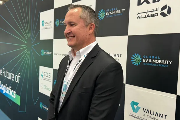 رستي راسل في المنتدى العالمي للمركبات الكهربائية وتكنولوجيا التنقل بالرياض (الشرق الأوسط)