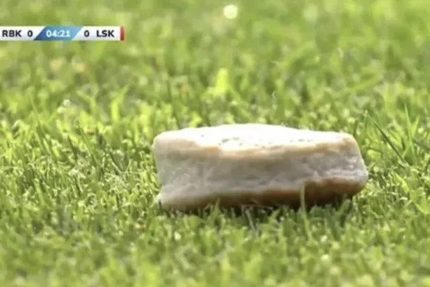 الحكم أوقف اللعب ووجه اللاعبين إلى غرف تغيير الملابس (صور متداولة عن الناقل التلفزيوني)