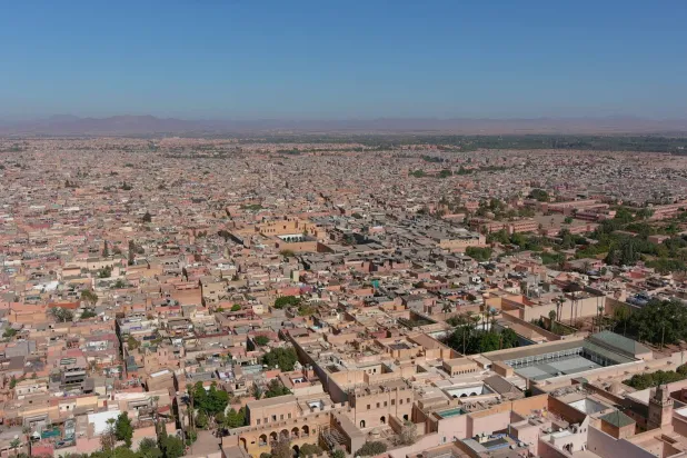 منظر جوي لمدينة مراكش بالمغرب (رويترز)