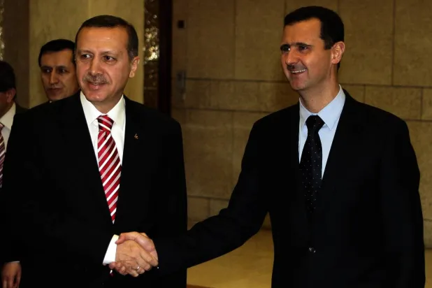 Meeting of Bashar Assad and Recep Tayyip Erdogan in Damascus in May 2008 (AP)