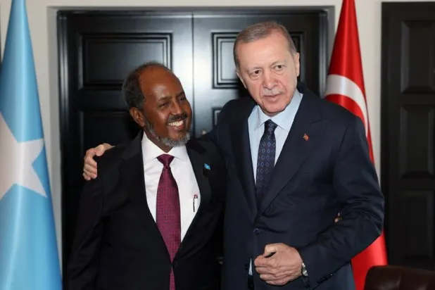 President Recep Tayyip Erdogan met on Saturday with his Somalian counterpart Hassan Sheikh Mohamud (Turkish presidency)