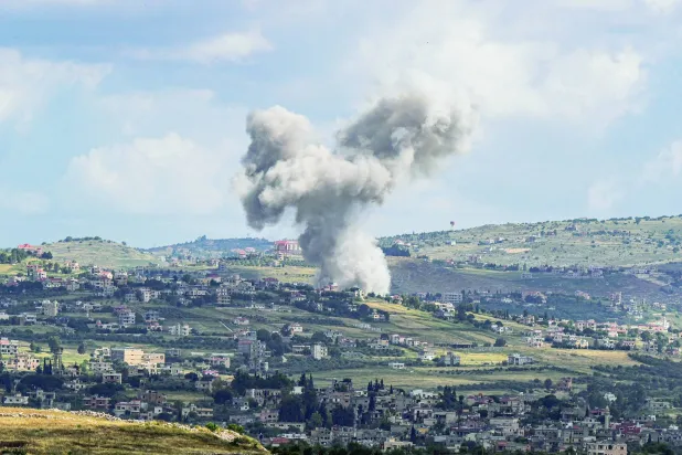 Smoke rises following an Israeli airstrike in southern Lebanon. Reuters