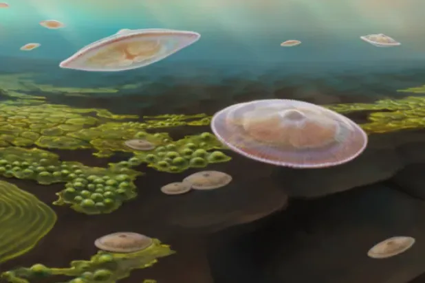 صورة نشرها الباحثون لتصورهم لشكل الحياة قبل 2.1 مليار سنة