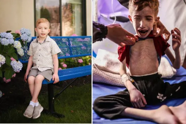 فادي الزنظ في غزة وعلى اليسار صورة له في الولايات المتحدة (واشنطن بوست)