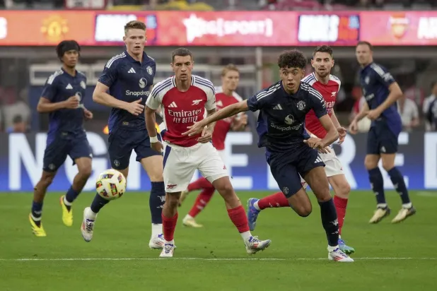 Part of the friendly match between Arsenal and Manchester United (The AP)