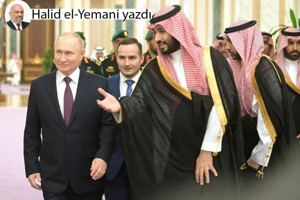Suudi Arabistan Veliaht Prensi Muhammed bin Selman ve Rusya Devlet Başkanı Vladimir Putin Riyad'daki bir toplantı sırasında (Reuters)