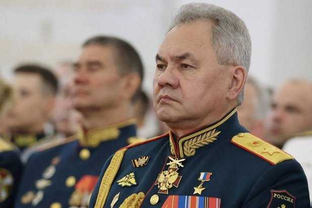 Russian Defense Minister Sergei Shoigu attends a meeting with graduates of Higher military schools at the Kremlin in Moscow on June 21, 2023. (AFP)