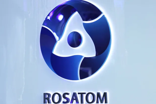 شعار شركة «روساتوم» النووية الروسية العملاقة (رويترز)