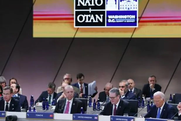 الرئيس التركي رجب طيب إردوغان خلال مشاركته في قمة «الناتو» الـ75 في واشنطن الشهر الماضي (الرئاسة التركية)