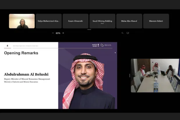جانب من الندوة الافتراضية (وزارة الصناعة والثروة المعدنية)