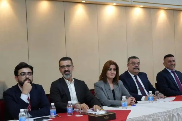 جانب من جلسة انتخاب محافظ كركوك الجديد ريبوار طه بفندق «الرشيد» في بغداد (إكس)
