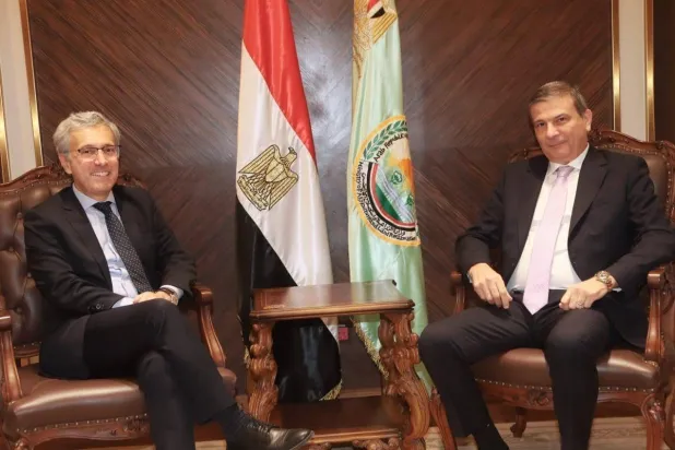 وزير الزراعة المصري خلال لقاء السفير البرازيلي بالقاهرة (وزارة الزراعة المصرية)