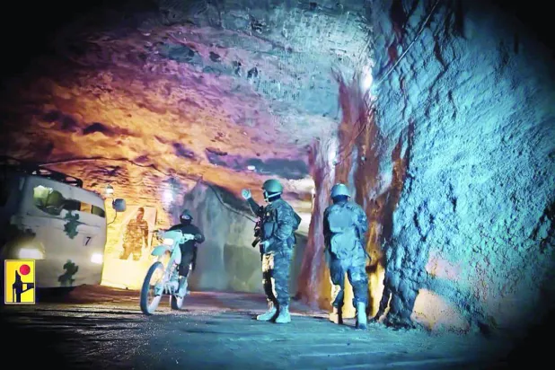  Hizbullah'ın füzelerini depoladığı en büyük tünellerinden birinin dün (cuma) yayınlanan videodan alınan ekran görüntüsü (Hizbullah’ın Telegram sayfası)