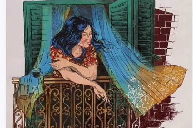 إحدى اللوحات ضمن المعرض (مكتبة الإسكندرية)