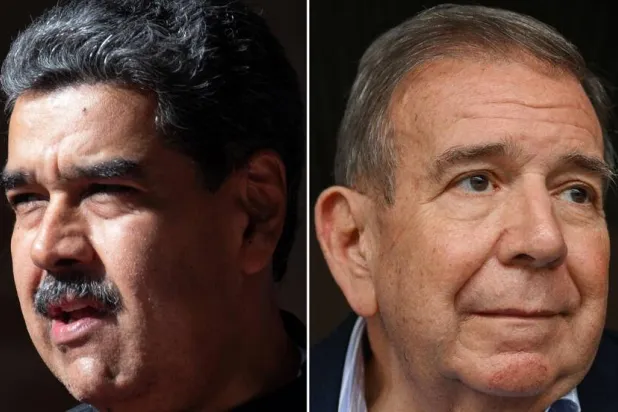 الرئيس الفنزويلي نيكولاس مادورو (يسار) وخصمه في الانتخابات إدموندو غونزاليس أوروتيا (راديو فرنسا الدولي)